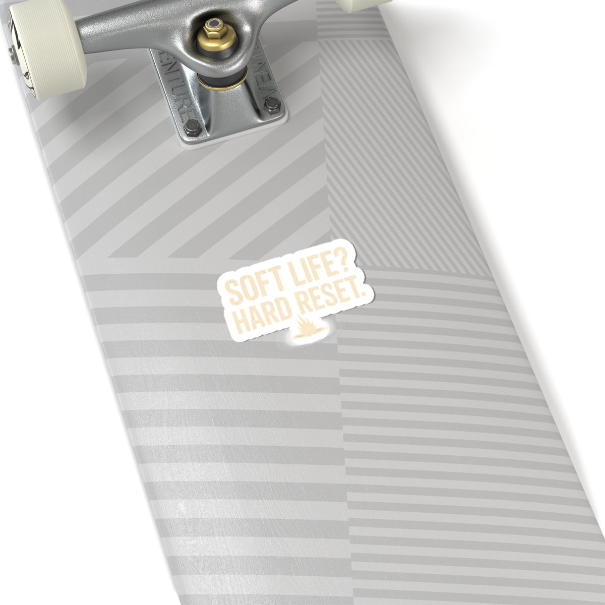 Soft Life? Hard Reset. Kiss-Cut Sticker — Motivational Laptop Decal